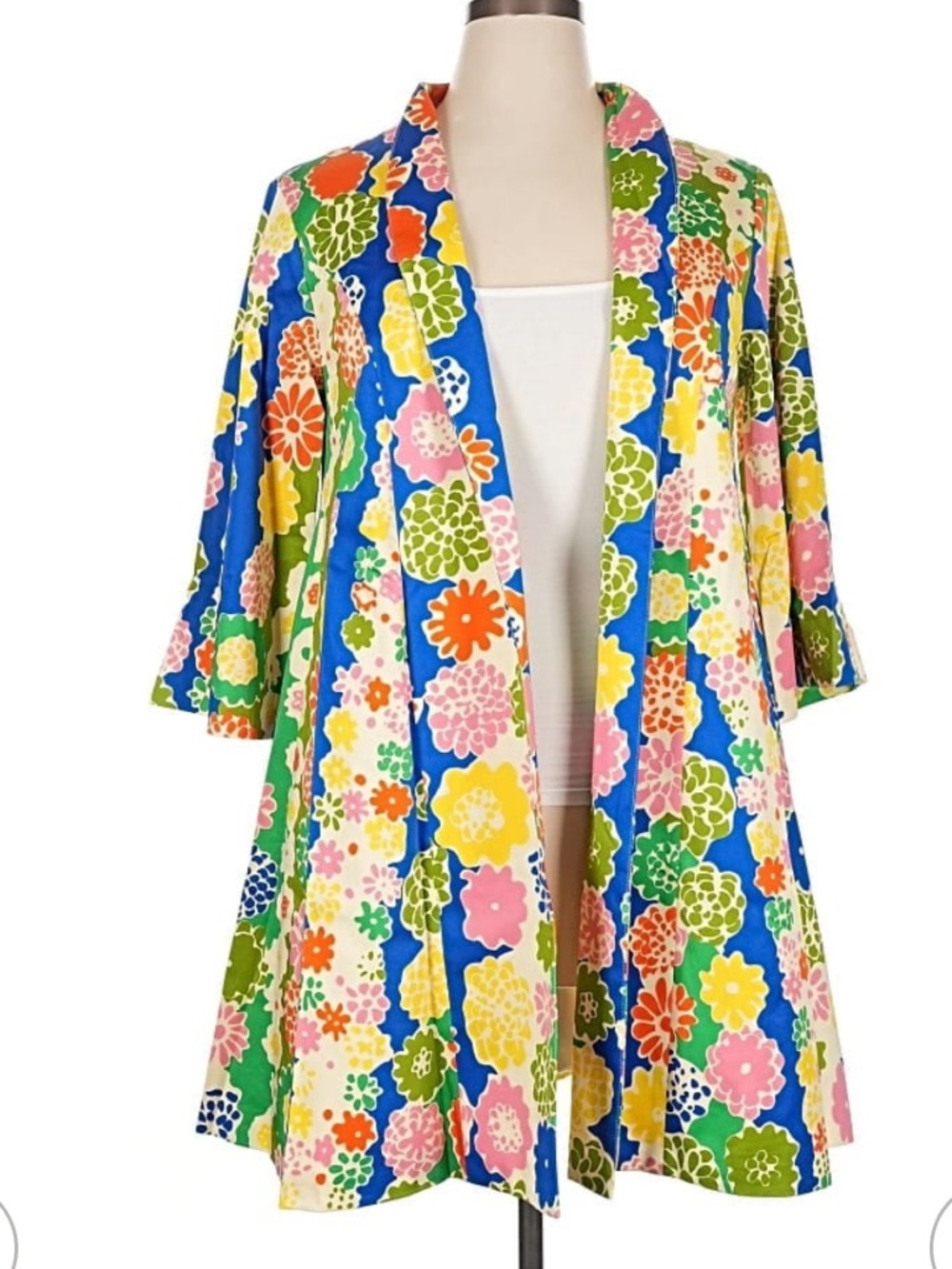 JB by Julie Brown Bright Multicolor Floral Open-Front Blazer